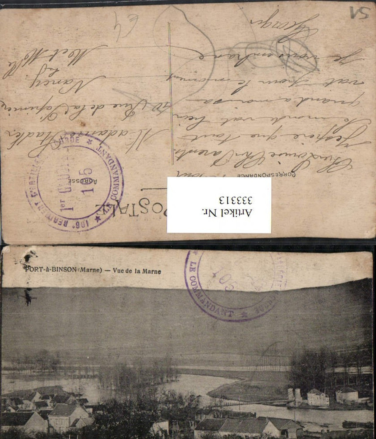 333313,Champagne-Ardenne Marne Port-a-Binson Vue de la Marne Teilansicht