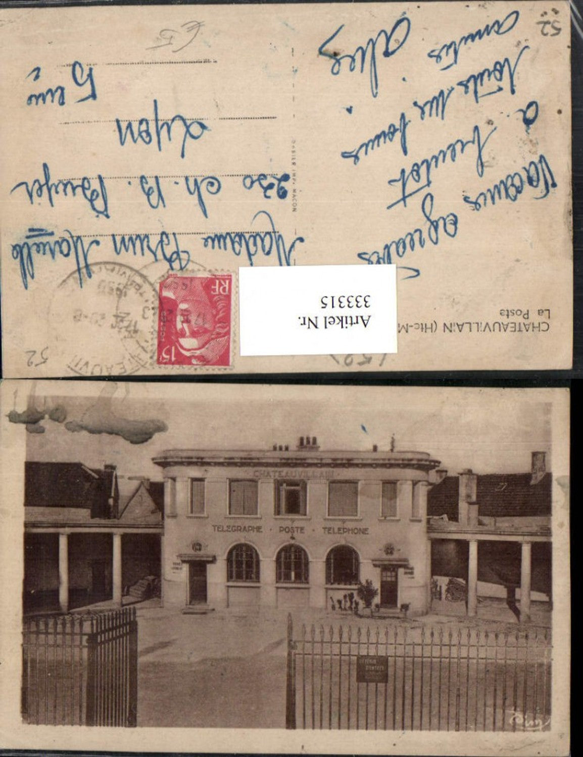 333315,Champagne-Ardenne Haute-Marne Chateauvillain La Poste Postamt
