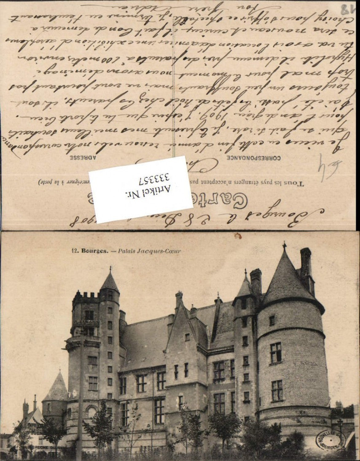 333357,Centre Cher Bourges Palais Jacques Coeur Schloss