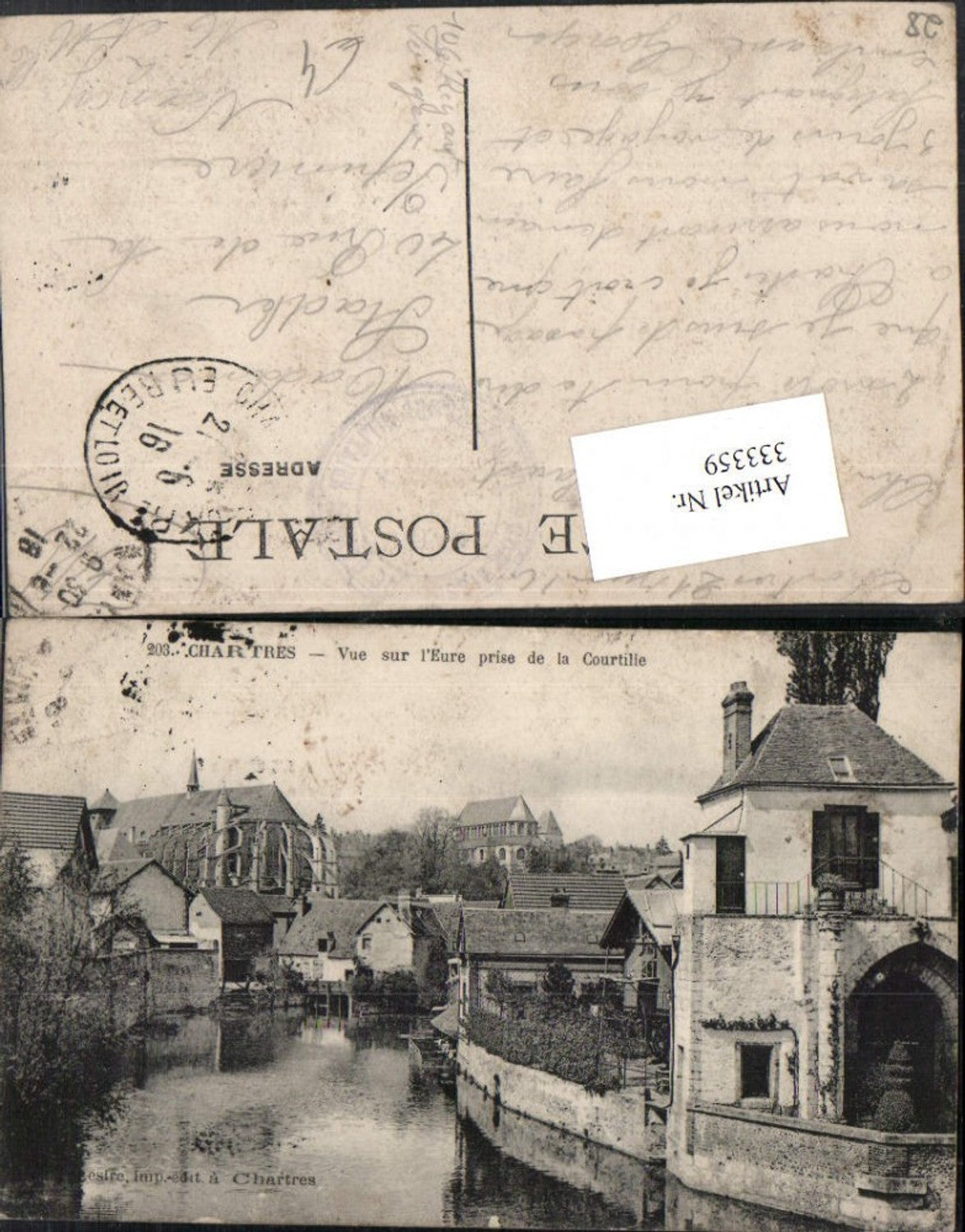 333359,Centre Eure-et-Loir Chartres Vue sur l'Eure prise de la Courtille Fluss