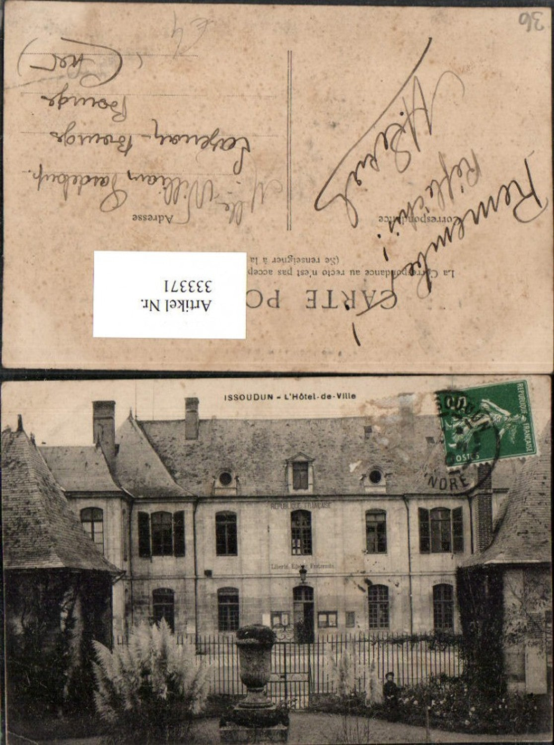333371,Centre Indre Issoudun L'Hotel de Ville Rathaus