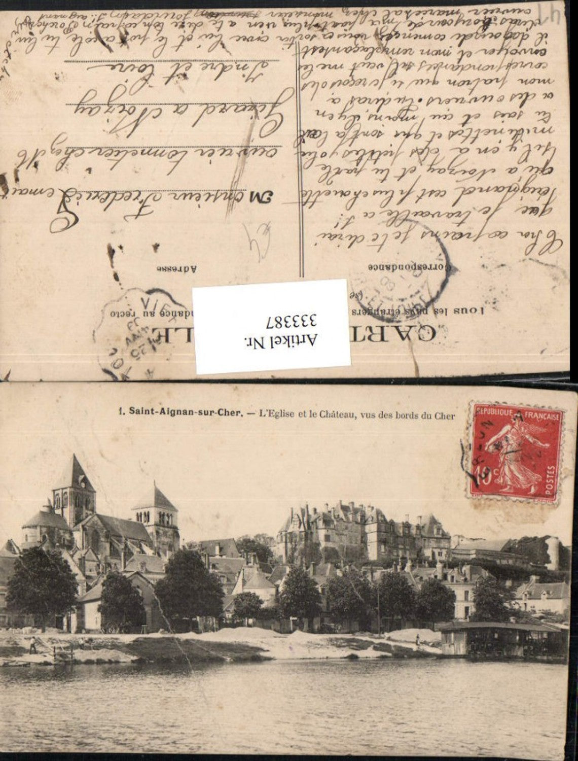 333387,Centre Loire-et-Cher Saint-Aignag-sur-Cher L'Eglise et le Chateau Kirche Schloss
