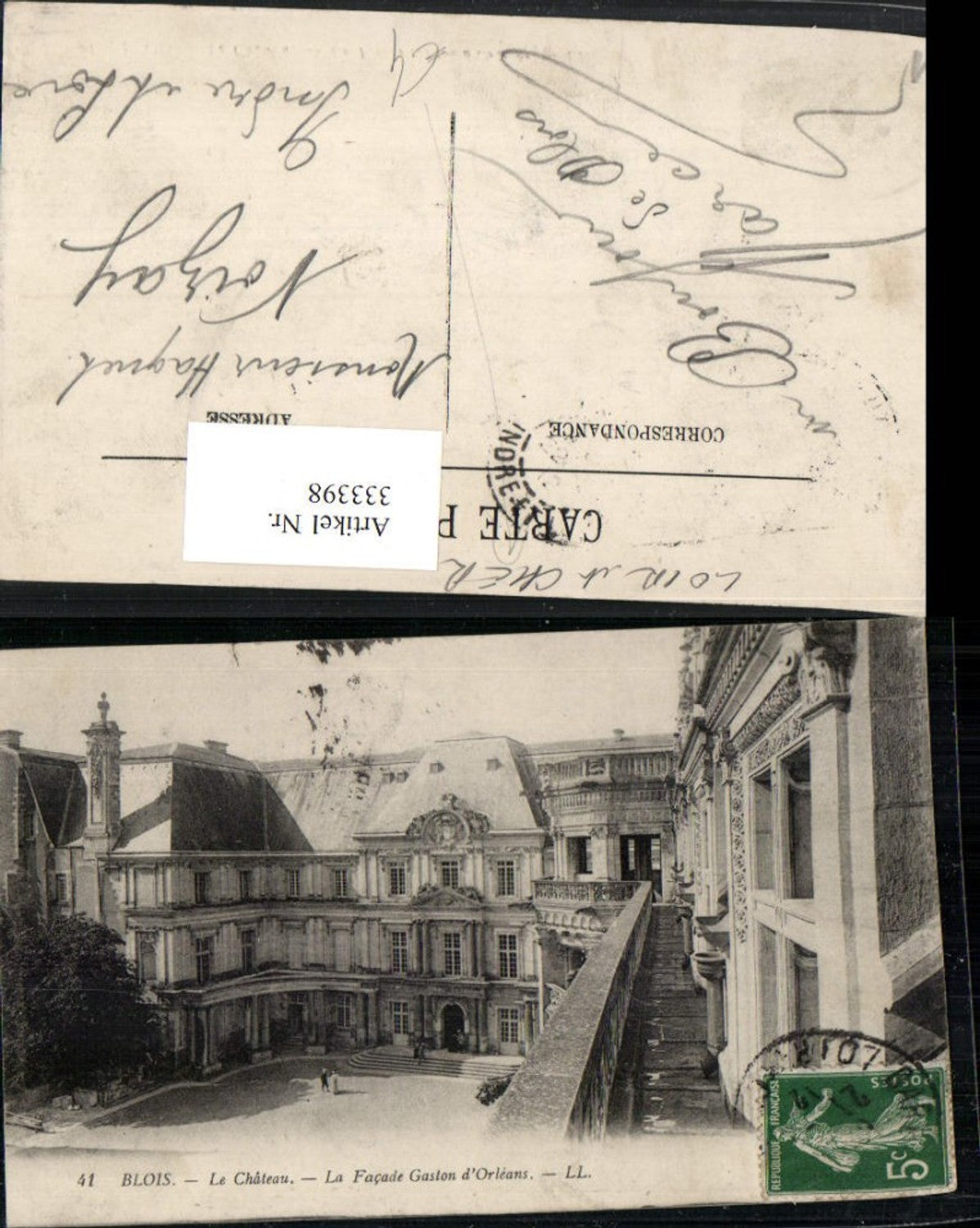 333398,Centre Loire-et-Cher Blois Le Chateau La Facade Gaston d'Orleans Schloss