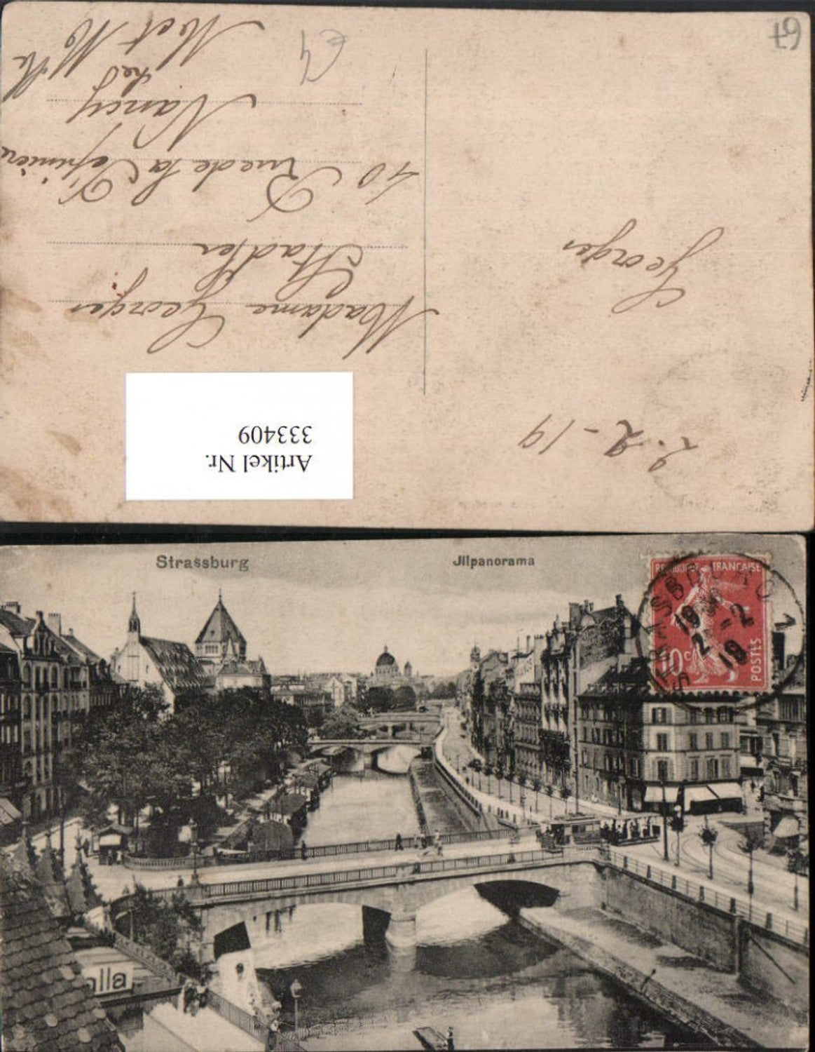 333409,Elsass Bas-Rhin Straßburg Strasbourg Illpanorama Fluss Brücke