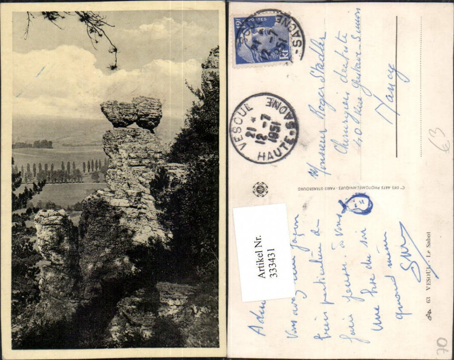 333431,Franche-Comte Haute-Saonne Vesoul Le Sabot Felsen