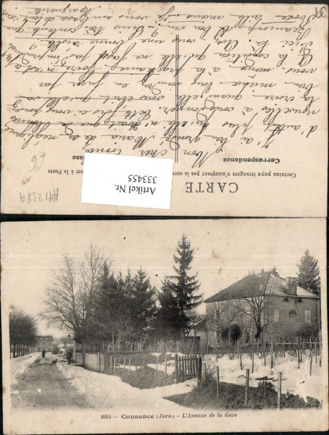 333455,Franche-Comte Jura Cousance L'Avenue de la Gare Straßenansicht Winterbild