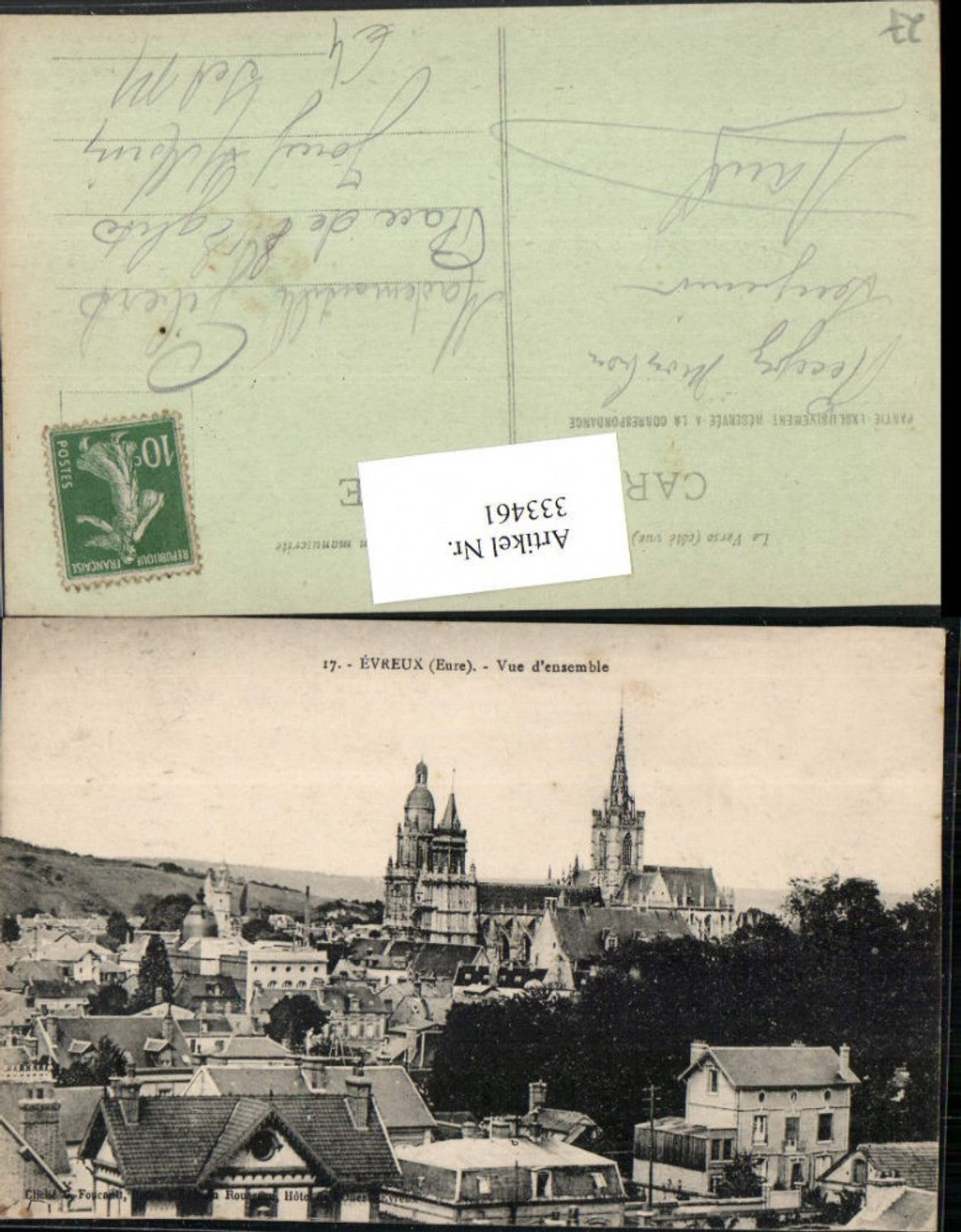 333461,Haute-Normandie Eure Evreux Vue d'ensemble Totale Kirche