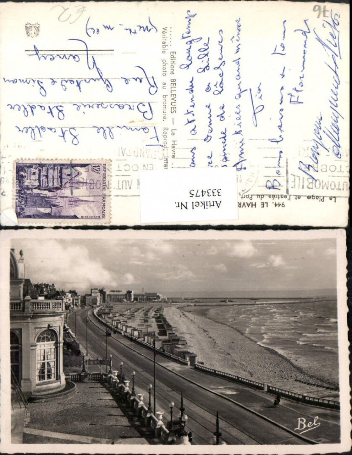 333475,Haute-Normandie Seine-Maritime Le Havre La Plage and the entrance to the port overlooking the Casino beach