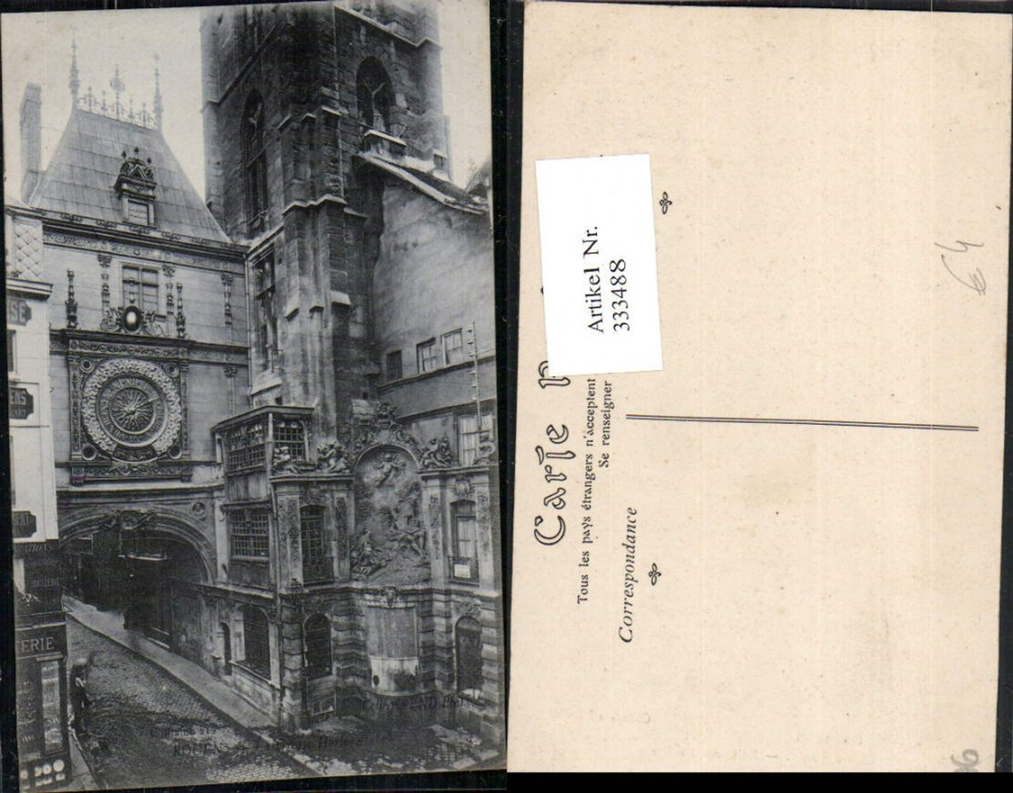 333488,Haute-Normandie Seine-Maritime Rouen La Grosse Horloge Uhr Tor