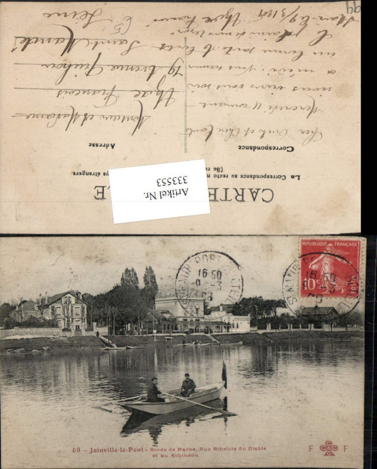 333553,Ile-de-France Val-de-Marne Joinville-le-Pont Bords de Marne Bibelots du Diable Ruderboot