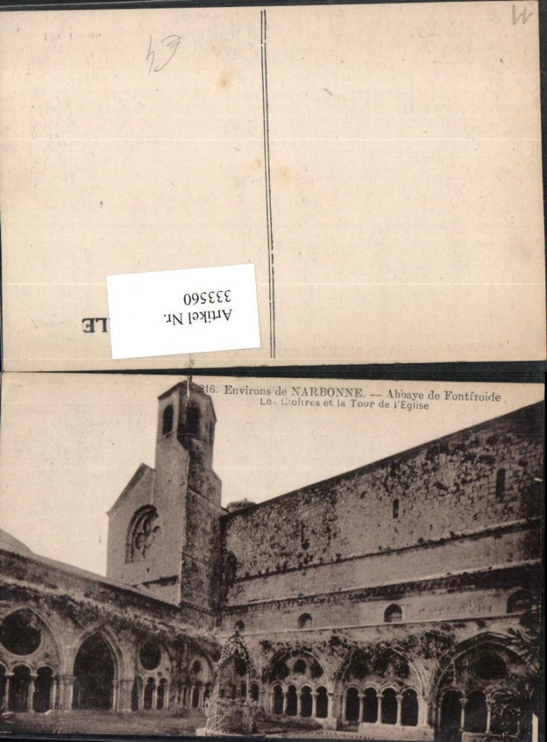333560,Languedoc-Roussillon Aude Narbonne Abbaye Fontfroide Cloitres et la Tour de l'Eglise Kloster