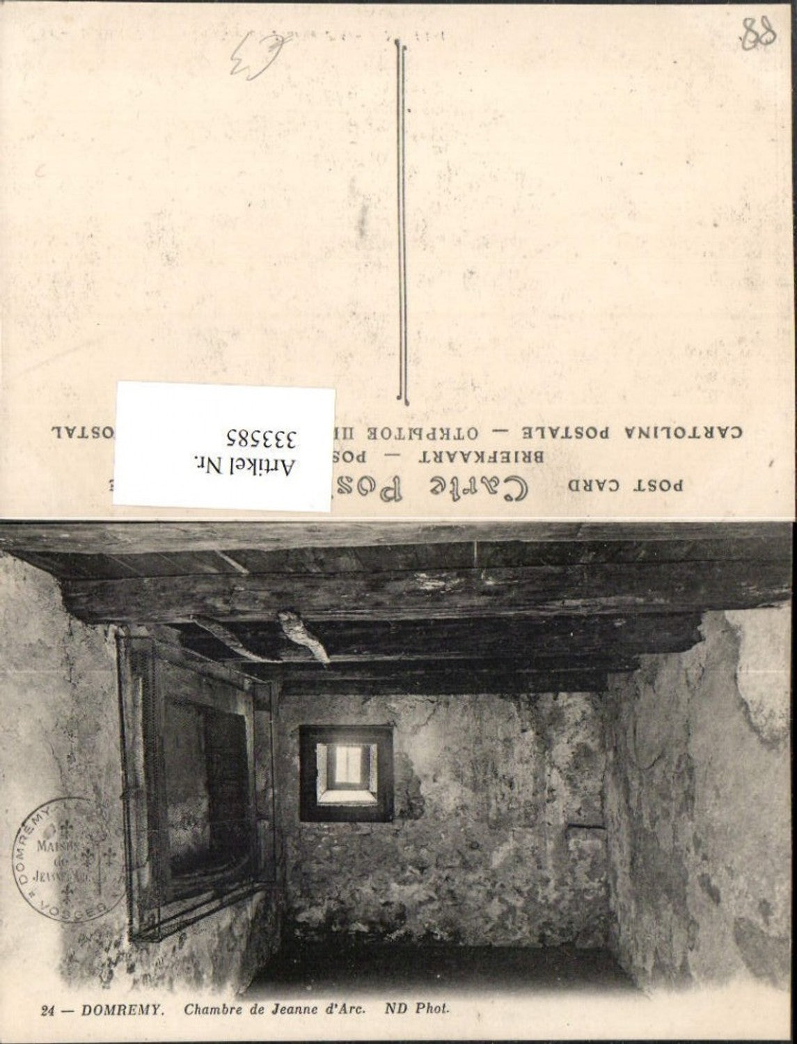 333585,Lothringen Vosges Domremy Chambre de Jeanne d'Arc Zimmer Innenansicht