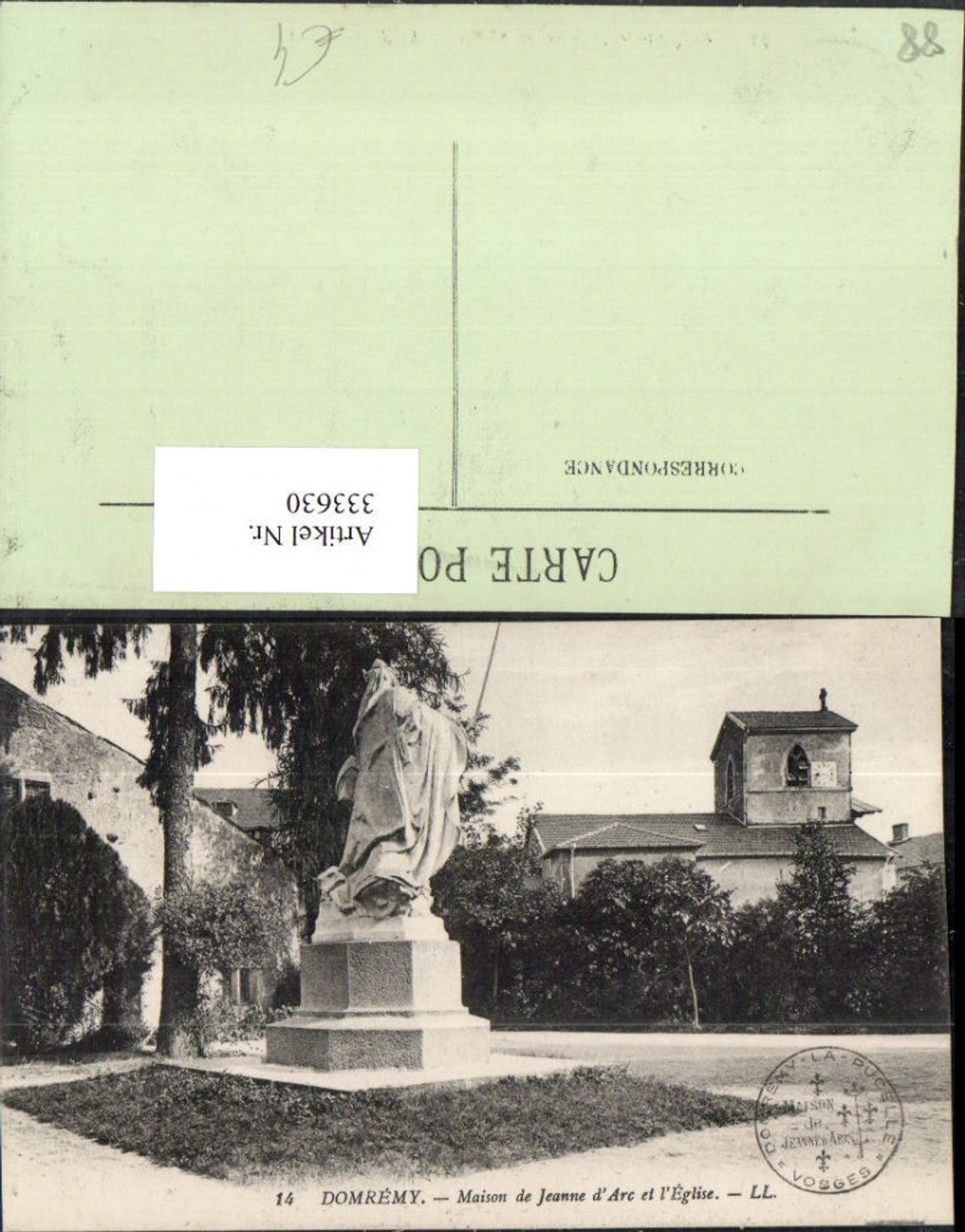 333630,Lothringen Vosges Domremy Maison du Jeanne d'Arc et l'Eglise Denkmal Kirche
