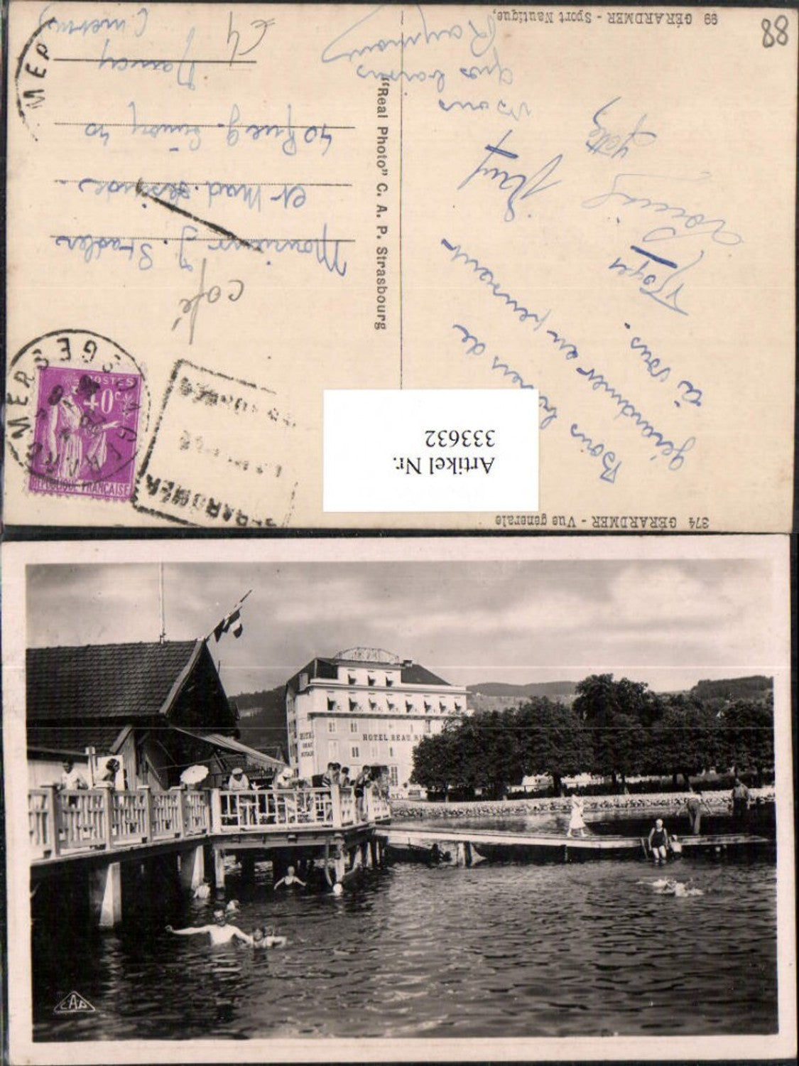 333632,Lothringen Vosges Gerardmer Vue generale Seerestaurant Hotel