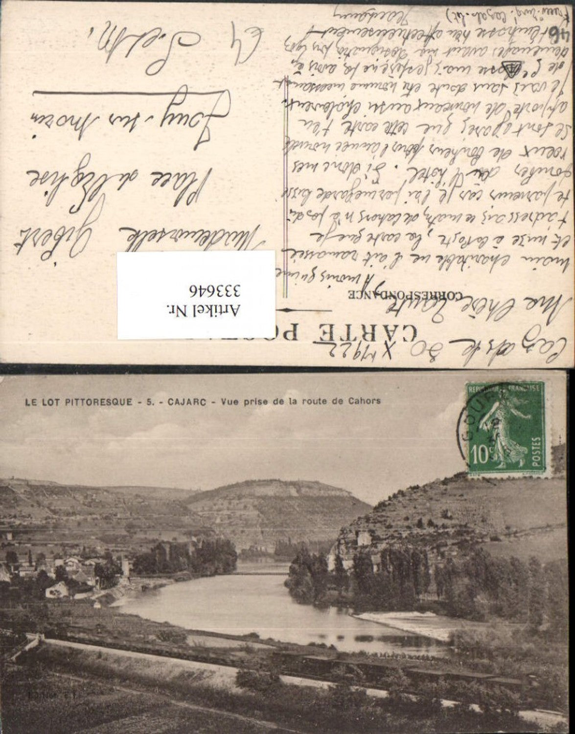 333646,Midi-Pyrenees Lot Cajarc Vue prise de la route de Cahors Teilansicht Fluss