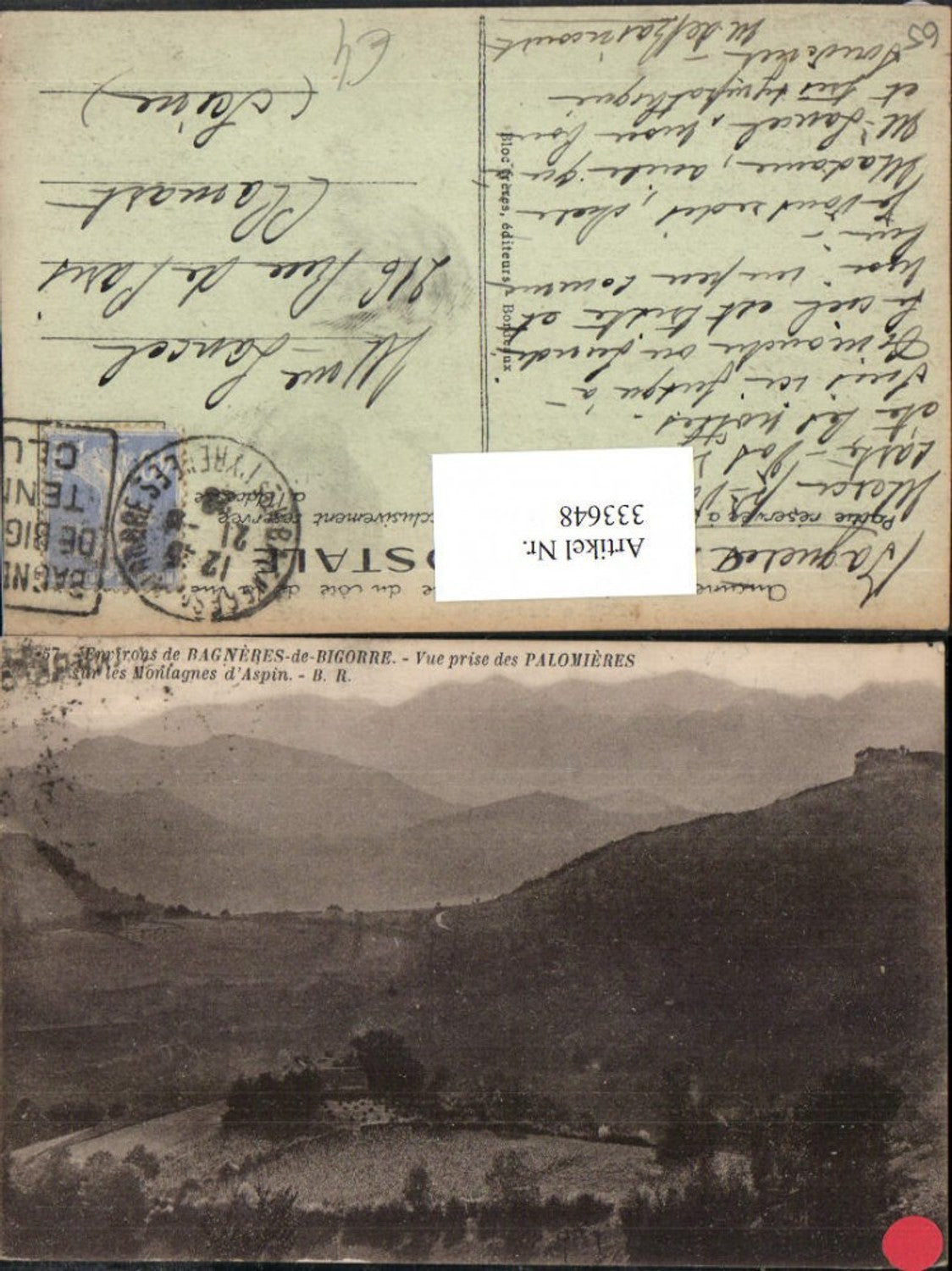 333648,Midi-Pyrenees Hautes-Pyrenees Bagneres-de-Bigorre Vue prise des Palomieres Bergkulisse