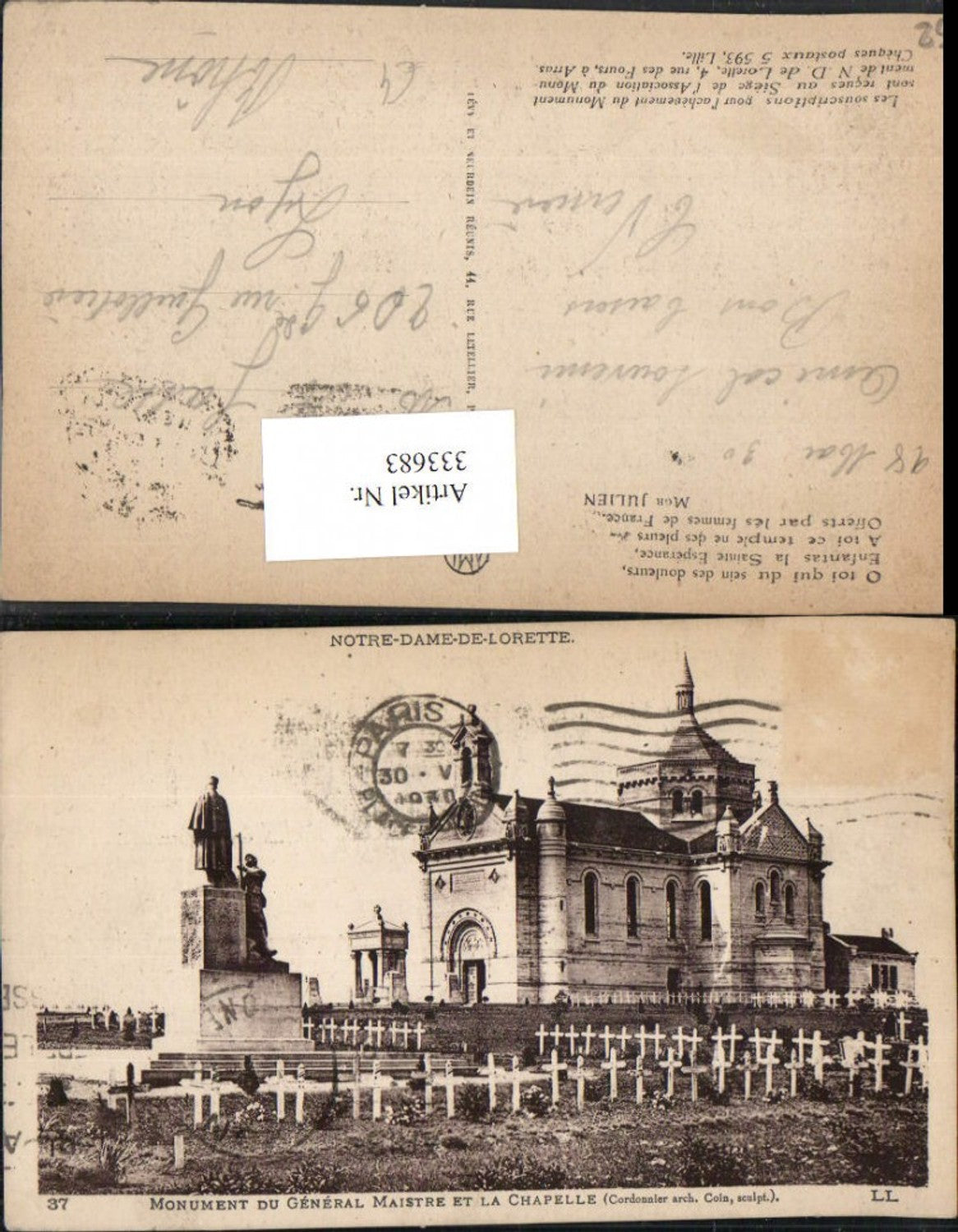 333683,Nord-Pas-de-Calais Pas-de-Calais Monument General Maistre Chapelle Kirche Soldatenfriedhof