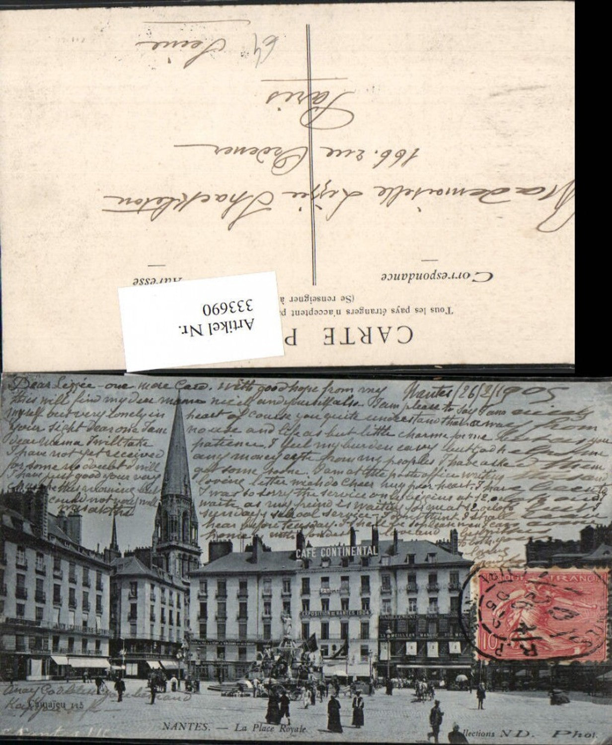 333690,Pays de la Loire Loire-Atlantique Nantes La Place Royale Square Shops Church tower