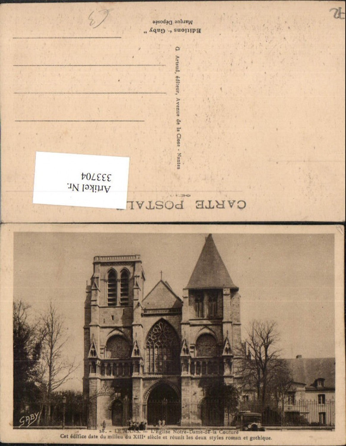 333704,Pays de la Loire Sarthe Le Mans Eglise Notre-Dame de la Couture Kirche