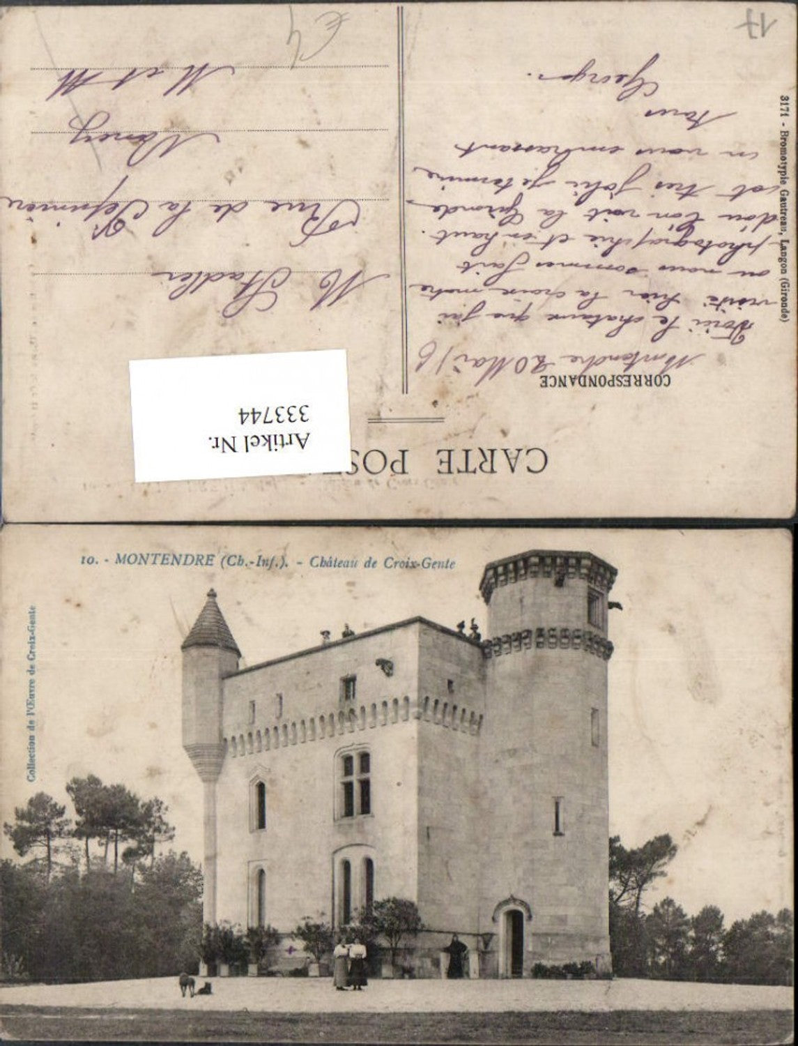 333744,Poitou-Charentes Charente-Maritime Montendre Chateau de Croix-Gente Schloss