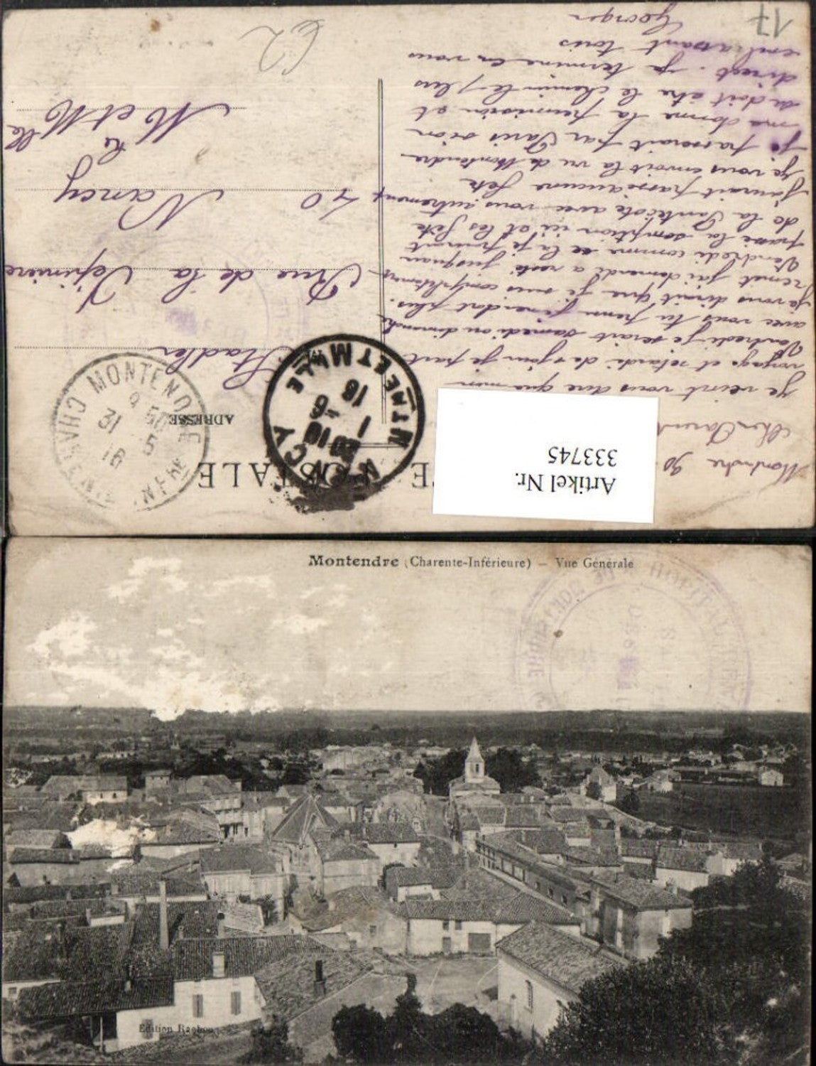 333745,Poitou-Charentes Charente-Maritime Montendre Vue Generale Totale