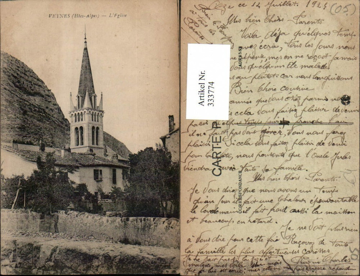 333774,Provence-Alpes-Cote-Azur Hautes-Alpes Veynes L'Eglise Kirche