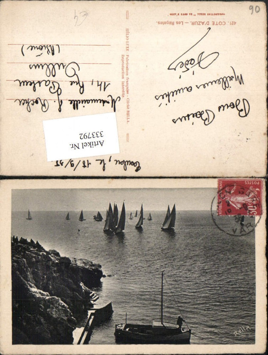 333792,Provence-Alpes-Cote-Azur Alpes-Maritimes Cote d'Azur Les Regates Regatta Segelboote