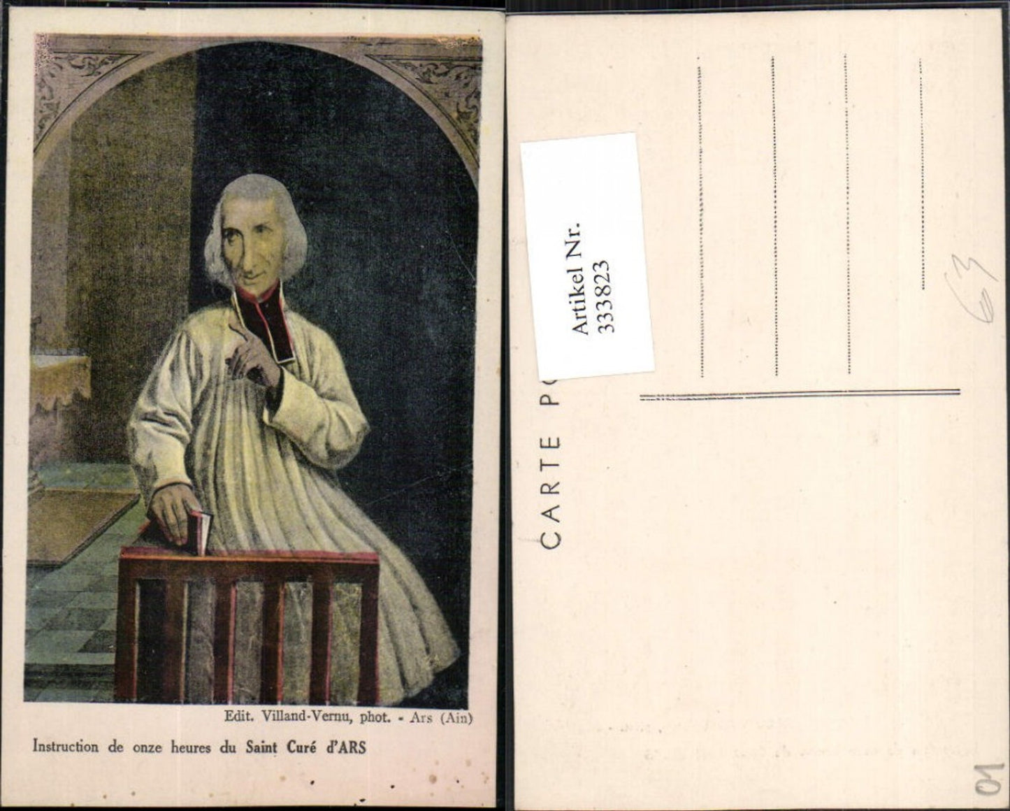 333823,Rhone-Alpes Ain Ars Instruction de onze heures du Saint Cure Portrait