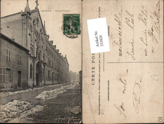 333824,Rhone-Alpes Ain Bourg Saint-Joseph Kirche Straßenansicht