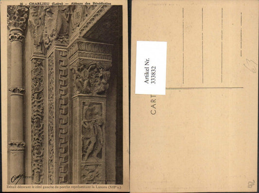 333832,Rhone-Alpes Loire Charlieu Abbaye des Benedictins Detailansicht