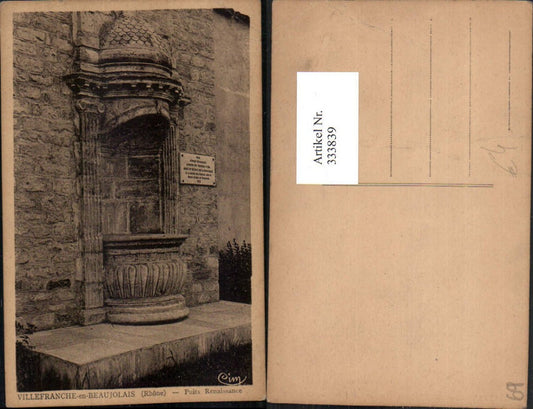 333839,Rhone-Alpes Rhone Villefranche-sur-Saone Puits Renaissance Brunnen