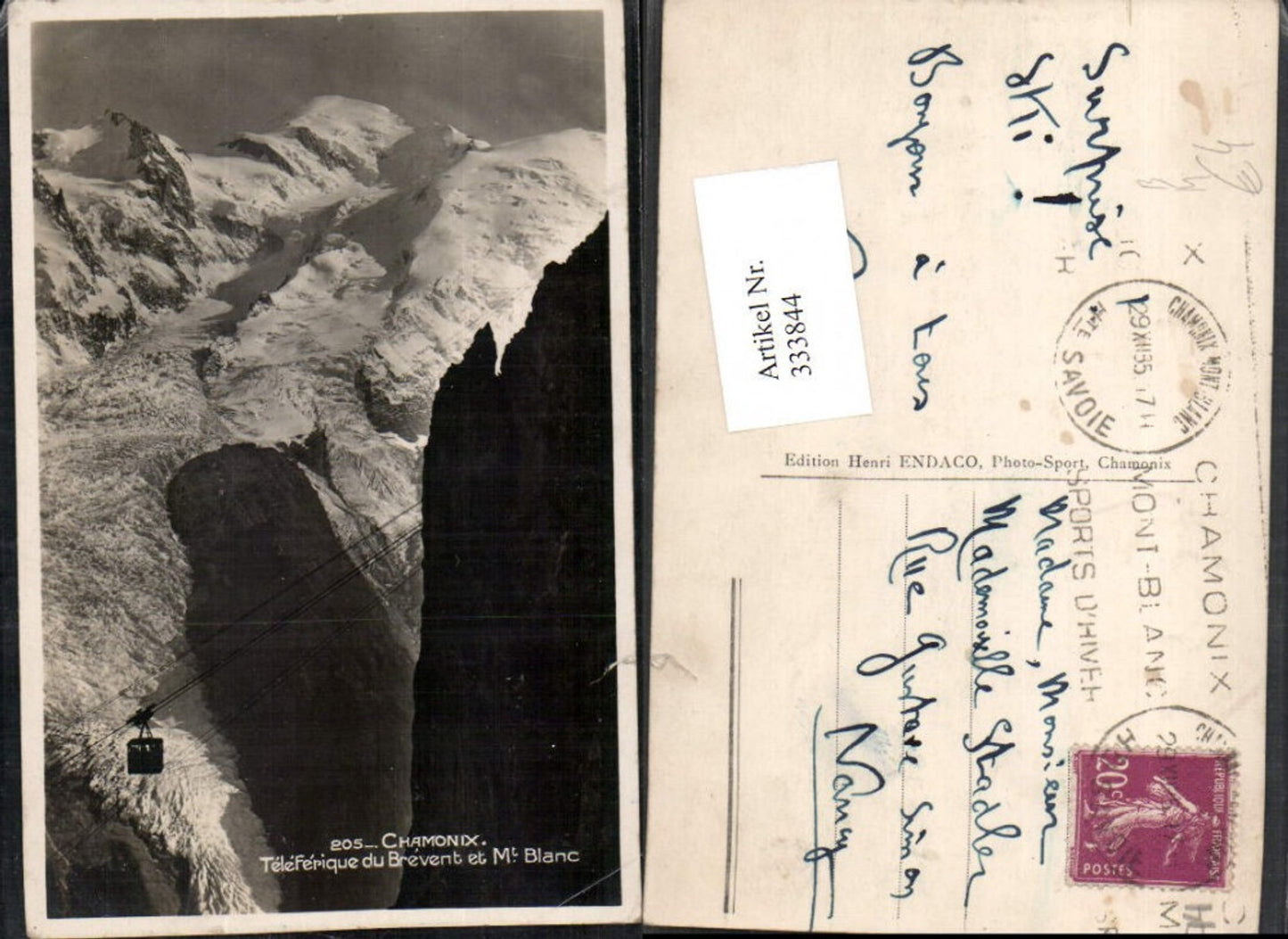 333844,Rhone-Alpes Haute-Savoie Chamonix Teleferique du Brevent et Mont Blanc Seilbahn Bergkulisse