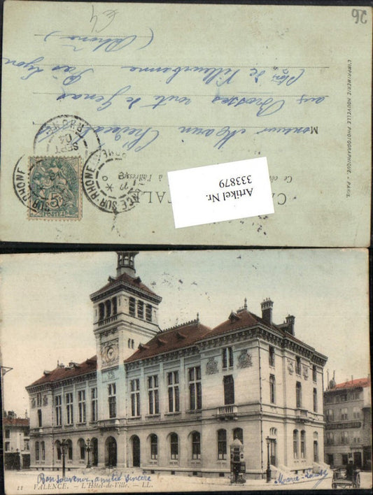 333879,Rhone-Alpes Drome Valence L'Hotel de Ville Rathaus