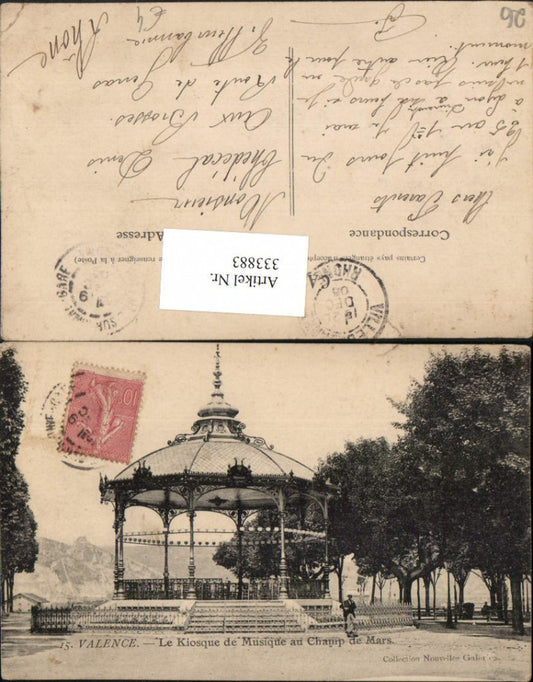 333883,Rhone-Alpes Drome Valence Le Kiosque du Musique au Champ de Mars Pavillon