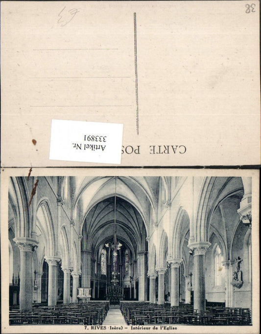 333891,Rhone-Alpes Isere Rives Interieur de l'Eglise Kirche