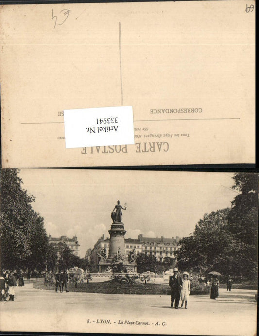333941,Rhone-Alpes Rhone Lyon La Place Carnot Monument