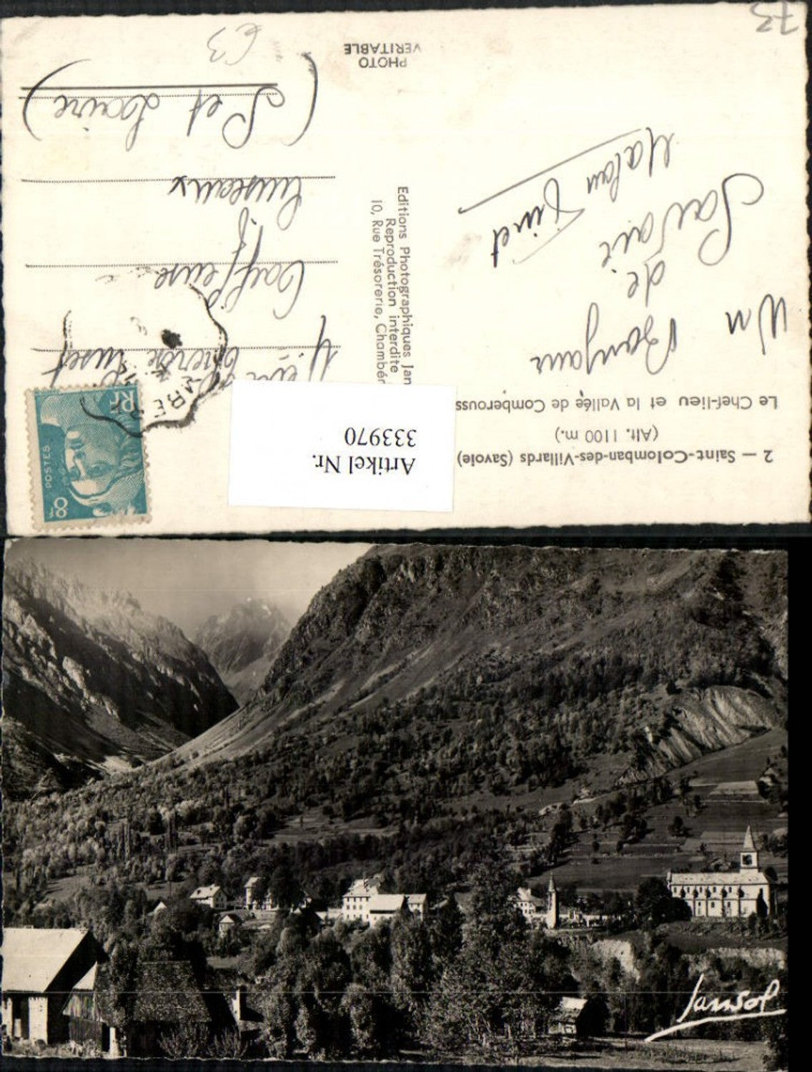 333970,Rhone-Alpes Savoie Saint-Colomban-des-Villards Le Chef-lieu et la Vallee de Comberousse