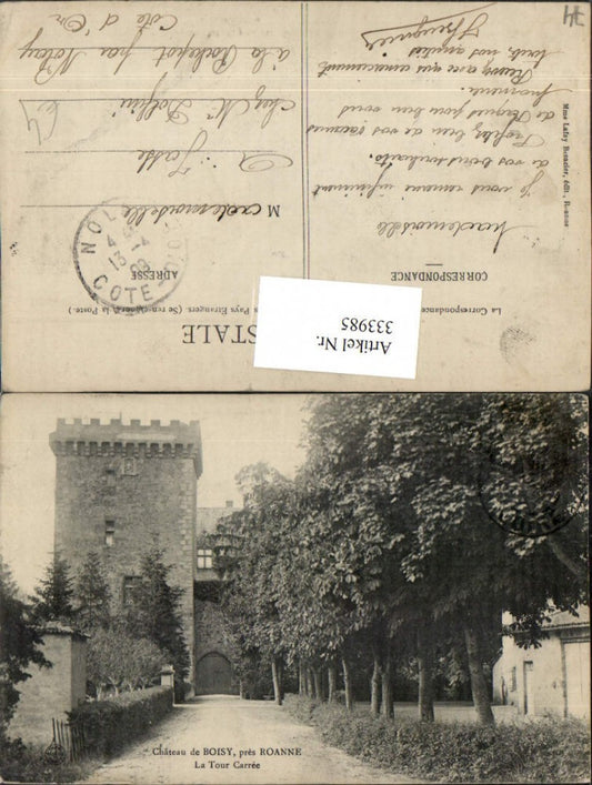 333985,Rhone-Alpes Haute-Savoie Chateau de Boisy pres Roanne La Tour Carree Turm