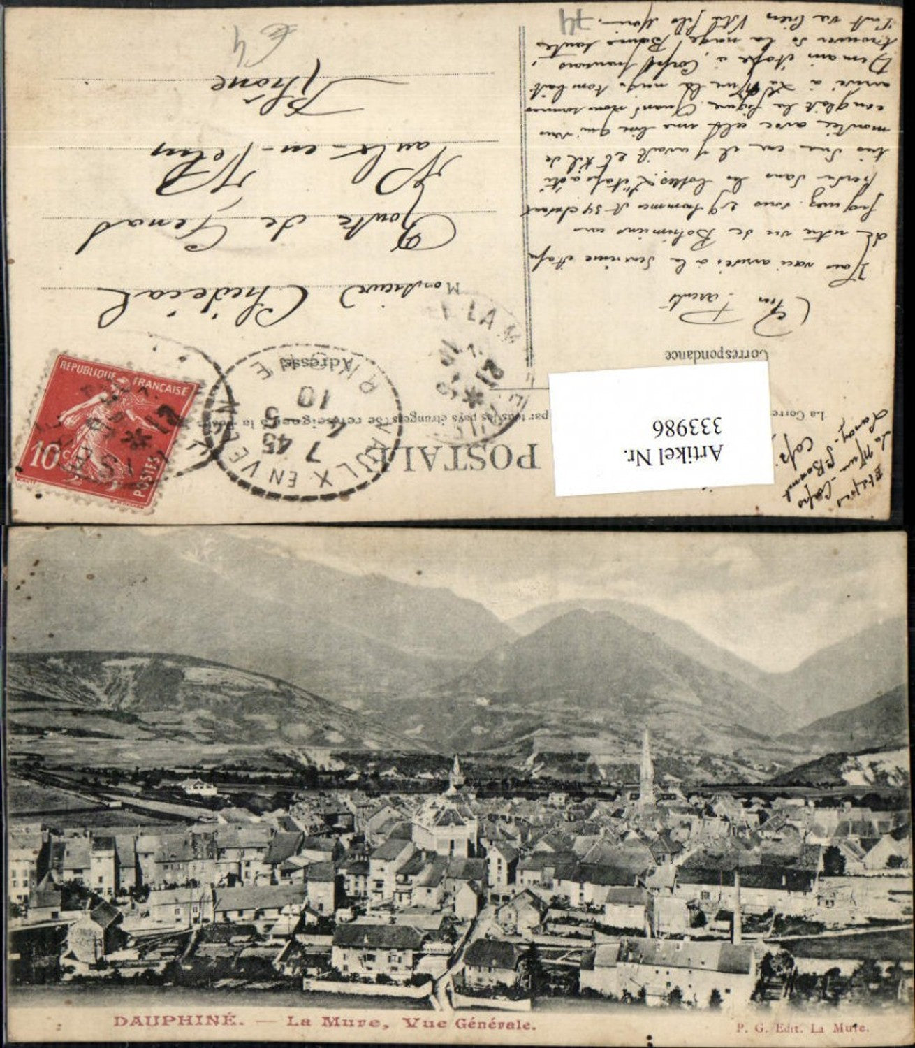 333986,Rhone-Alpes Haute-Savoie Dauphine La Mure Vue Generale Totale