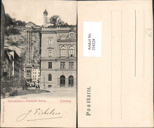 334228,Salzburg Oberrealschule Schule u. Elektrischer Aufzug pub G. Baldi 186