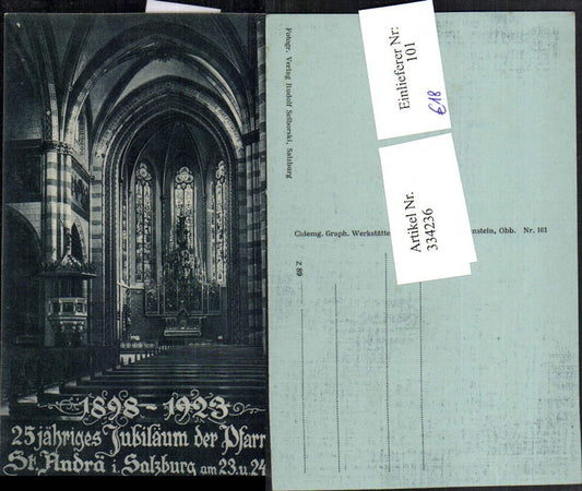 334236,Salzburg Pfarrkirche Kirche St. Andrä Innenansicht 25-jähriges Jubiläum