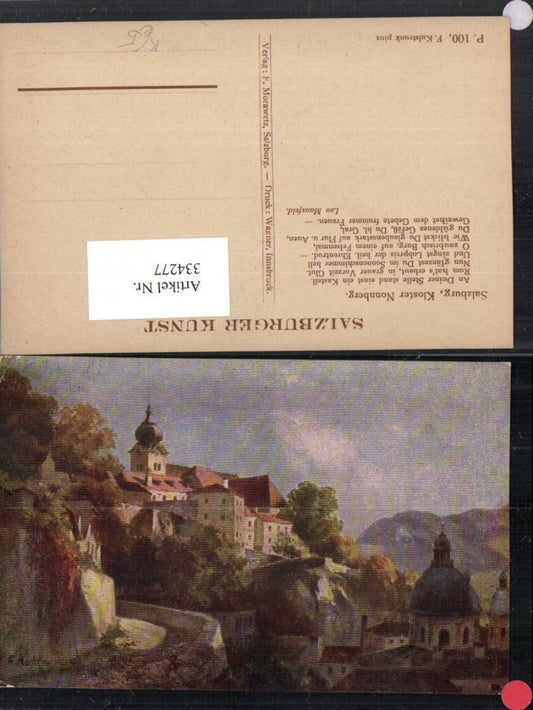 334277,Künstler AK F. Kulstrunk Salzburg Kloster Nonnberg Gedicht Text