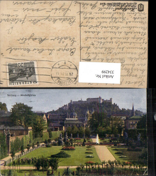 334299,Salzburg Mirabellgarten m. Blick zur Festung