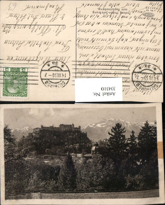 334310,Salzburg Festung Hohensalzburg vom Kapuzinerberg Bergkulisse