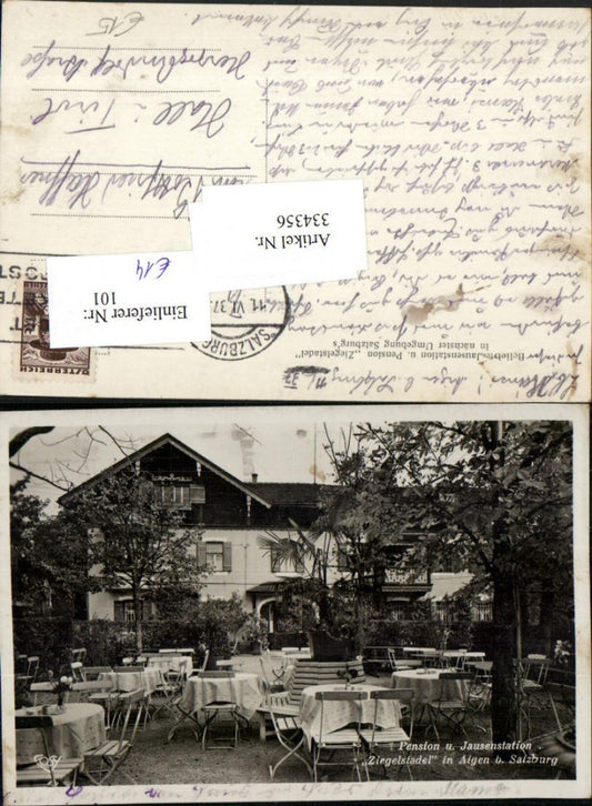 334356,Salzburg Aigen Pension u. Jausenstation Ziegelstadel Gartenterrasse