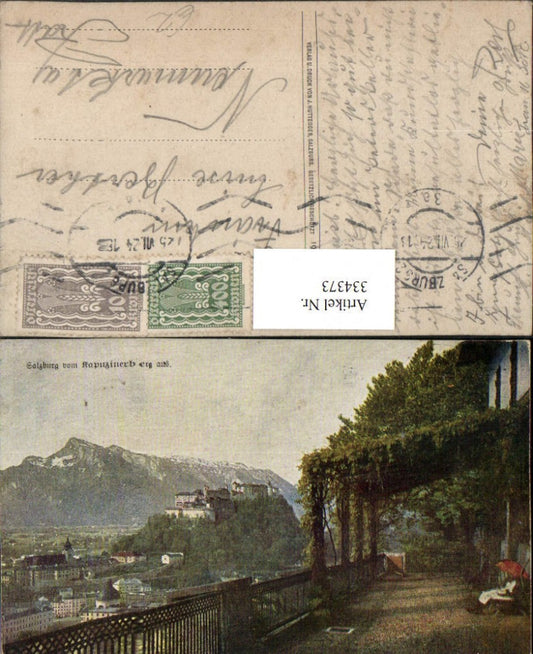334373,Salzburg Teilansicht m. Festung vom Kapuzinerberg Bergkulisse