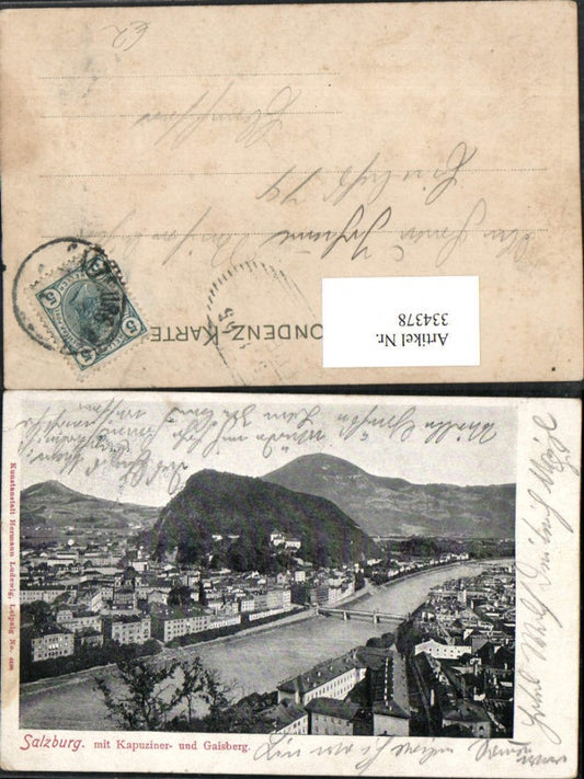 334378,Salzburg Teilansicht . Kapuziner- und Gaisberg