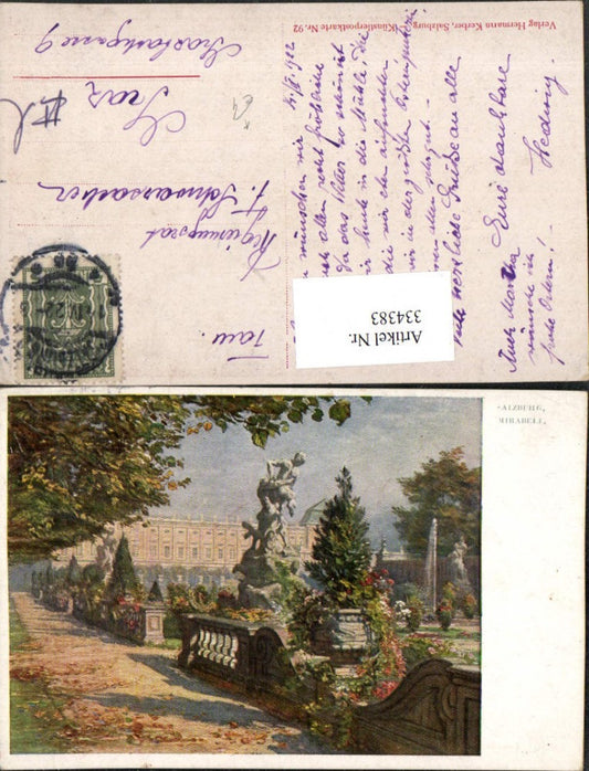 334383,Künstler AK Salzburg Schloss Mirabell Garten Statue