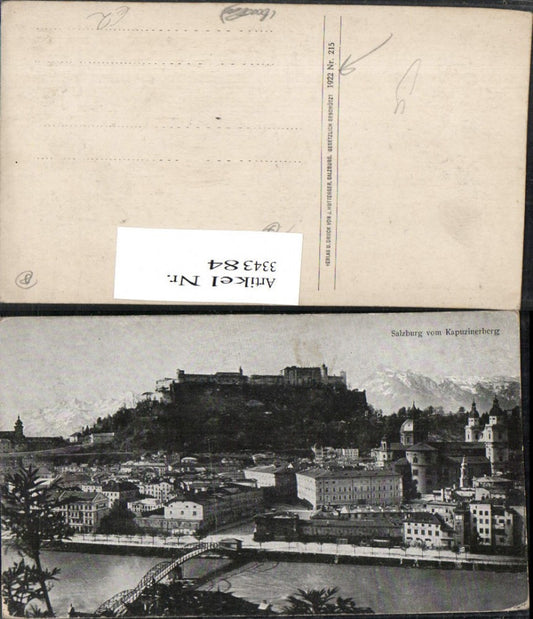 334384,Salzburg Teilansicht m. Festung vom Kapuzinerberg