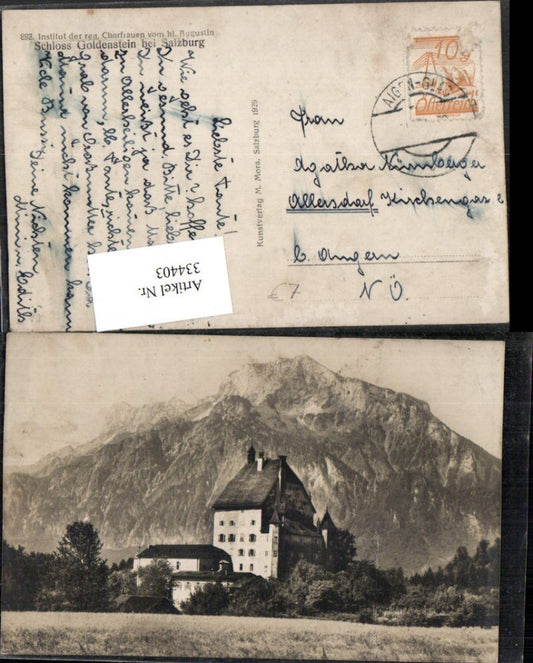 334403,Elsbethen Schloss Goldenstein b. Salzburg Bergkulisse